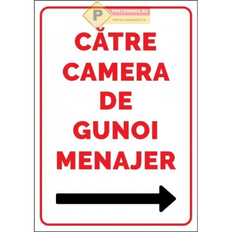 Semne pentru camera de gunoi